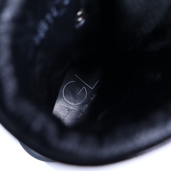 AGL Attilio Giusti Leombruni Patent Leather Combat Boots Black Women's 37.5/7.5 - Picture 5 of 7